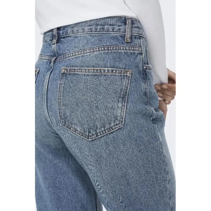 Only Women Jeans: Light blue denim jeans with visible back pocket