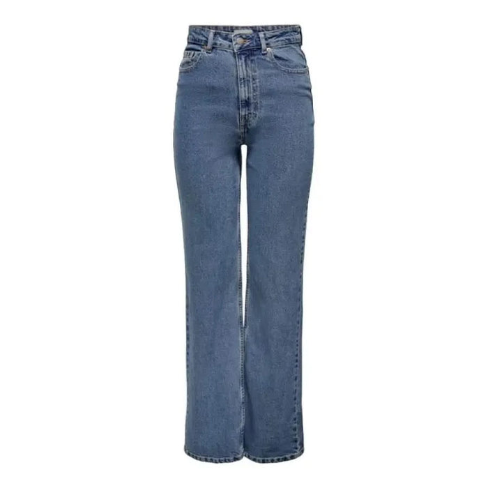 Light blue straight-leg denim jeans by Only for women