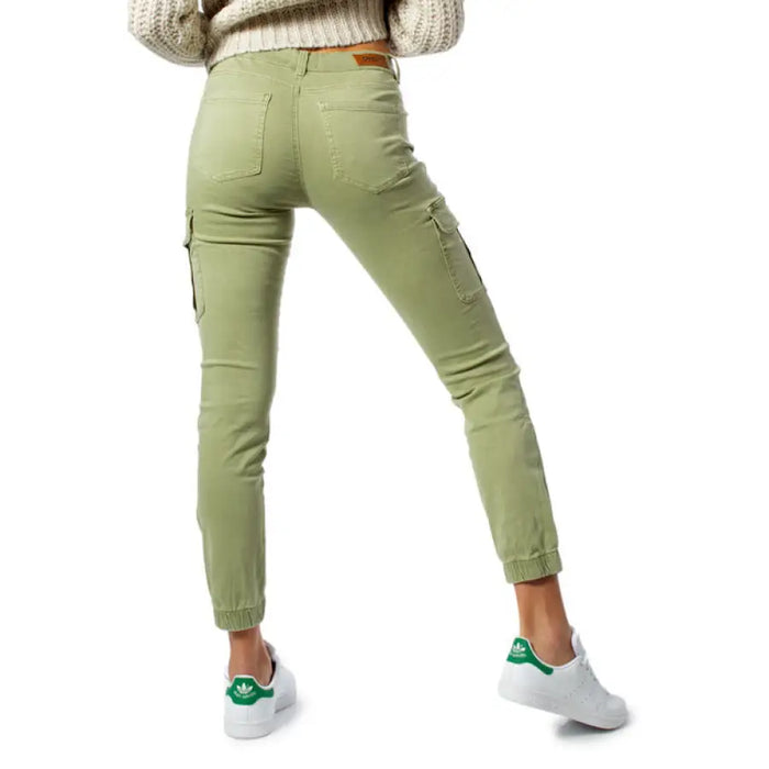 Light green tapered cargo-style pants with side pockets from Only Women Trousers