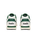 Pair of white and green Diadora Men Sneakers with perforated detailing