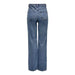 Pair of wide-leg blue denim high-waist jeans by Only - Only Women Jeans