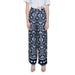 Patterned wide-leg pants with navy and white floral leaf design by Street One