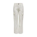 Urban City Style Only Women Trousers in White Pinstripe Design