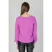 Vila Clothes women wearing a purple knit sweater from Vila Clothes knitwear collection