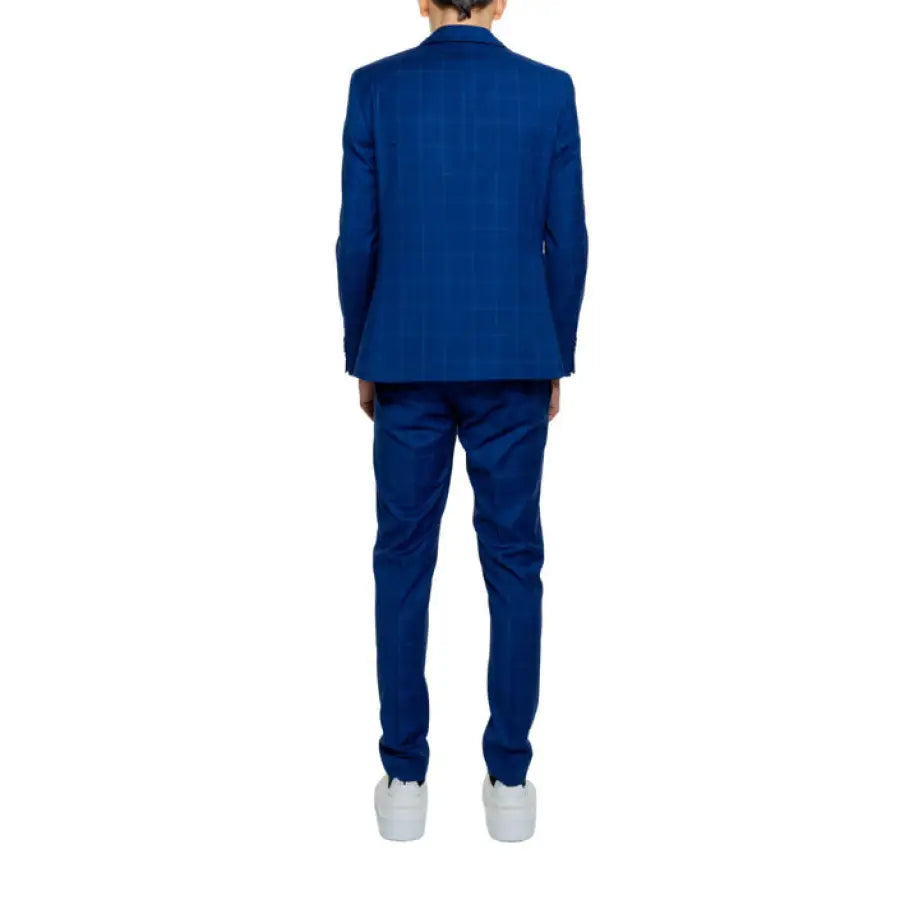 Blue check Mulish Men’s Suit - Elegant and stylish attire for modern gentlemen