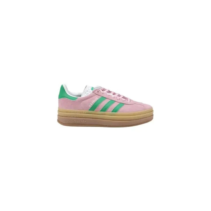 Pink and green Adidas Gazelle Bold sneaker from the Adidas Women Pink Leather Sneakers collection