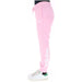 Pink Adidas Women Trousers featuring logo text on the leg for stylish comfort