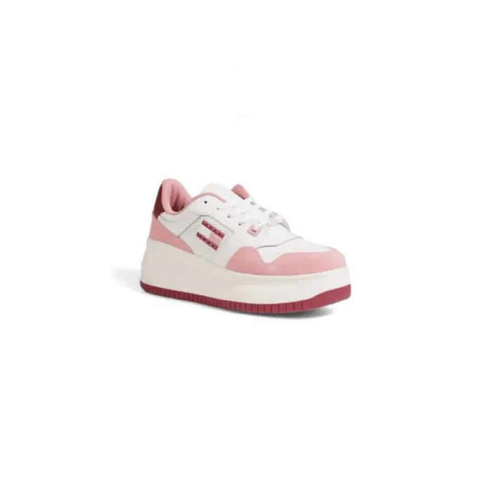 Tommy Hilfiger pink and white platform sneaker with chunky sole for women