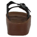 Carrera Women Slippers: Platform sandal with black straps and a brown wedge heel