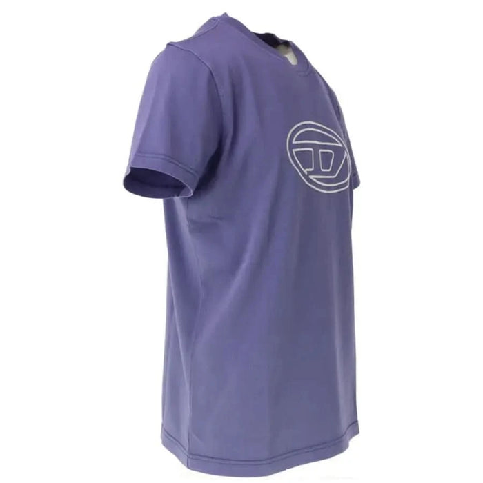 Purple Diesel Men T-Shirt with a circular logo on the chest perfect for casual wear