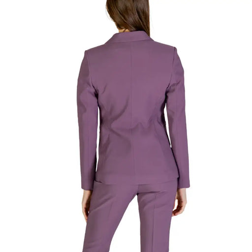 Purple women’s business blazer from the back, Sandro Ferrone Women Blazer