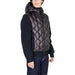 Quilted black puffer vest with hood and dark sleeves from Peuterey Men Jacket