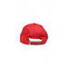 Red Napapijri Men’s baseball cap features adjustable strap at the back