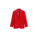 Red floral-patterned blazer from Desigual with lapel collar for women’s fashion