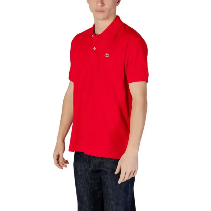 Red Lacoste Men Polo Shirt made of 100 Percent Cotton, elegant and stylish apparel