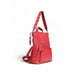 Red leather backpack by Desigual featuring zippered compartments and adjustable straps