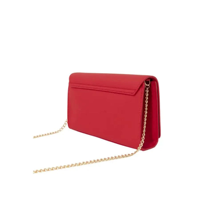 Love Moschino red leather clutch bag for a stylish accessory choice