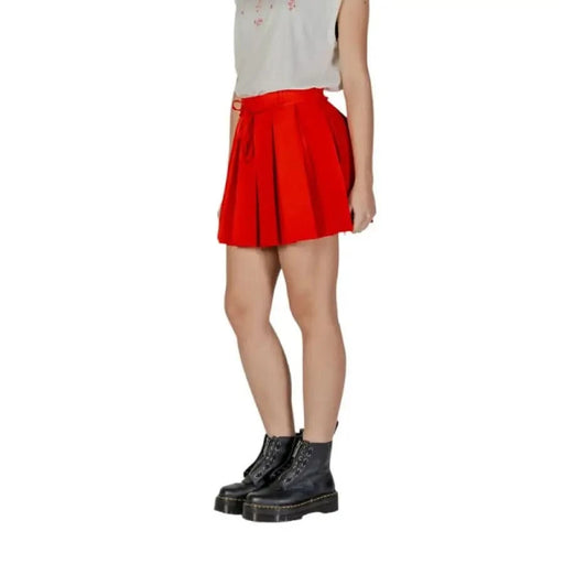 Red pleated mini skirt from the Red Lace Skirt for Women Spring Summer Collection