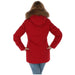 Red winter coat with fur-trimmed hood in Breras Women Jacket collection