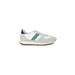 Retro-style Blauer Men Sneakers featuring white, gray, and teal color accents