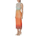 Desigual Women’s Orange Sleeveless Turtleneck Dress in a stylish ombre midi design