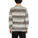 Back view of Gianni Lupo Men’s Grey Striped Knit Sweater showcasing a stylish design