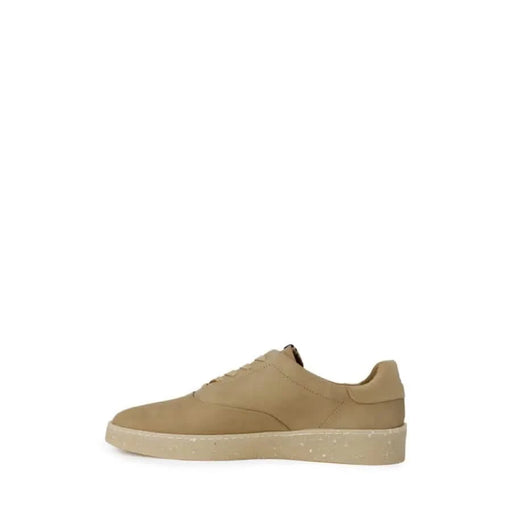 Tan leather low-profile sneaker by Tommy Hilfiger for men with minimalist design