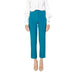 Teal cropped dress pants with a straight leg fit from Silence Women Trousers collection