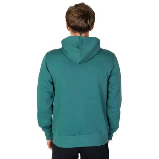 Teal hooded sweatshirt from the back in New Balance Men Sweatshirts