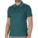 Teal polo shirt with white trim and yellow logo from Lyle & Scott Men Polo collection