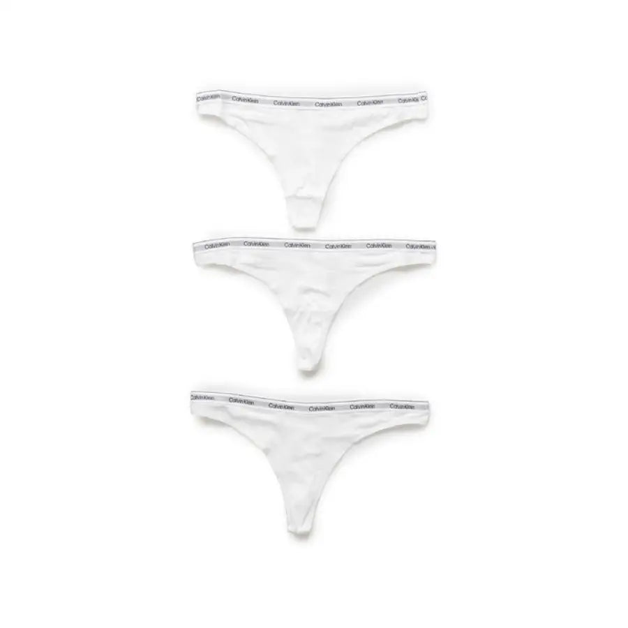 Calvin Klein Women Underwear: Three white thong panties by Calvin Klein