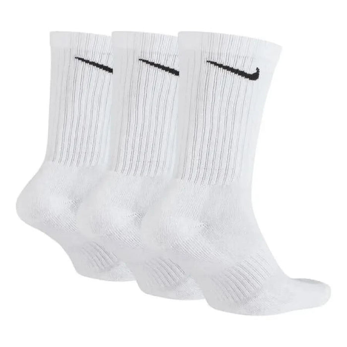 Nike Men Underwear featuring three white athletic crew socks with black swoosh logos