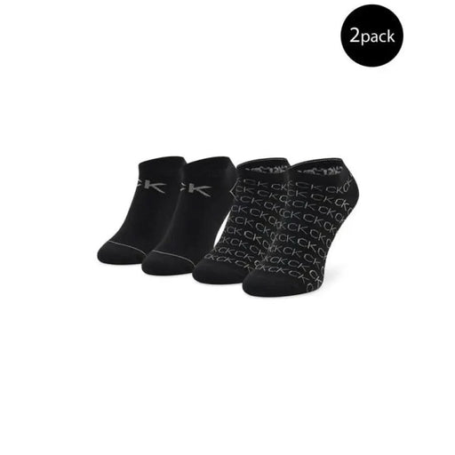 Black low-cut athletic socks with patterns, part of Calvin Klein Women Underwear collection