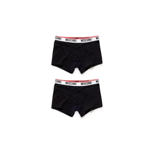 Moschino Underwear Men Underwear Black Boxer Briefs with Branded Waistbands