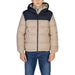 Two-tone Napapijri Men Jacket featuring a beige body and navy upper panel