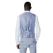 Back view of a man in light blue vest and trousers by Antony Morato