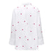 White button-up shirt with red heart patterns from Only Women Shirt collection