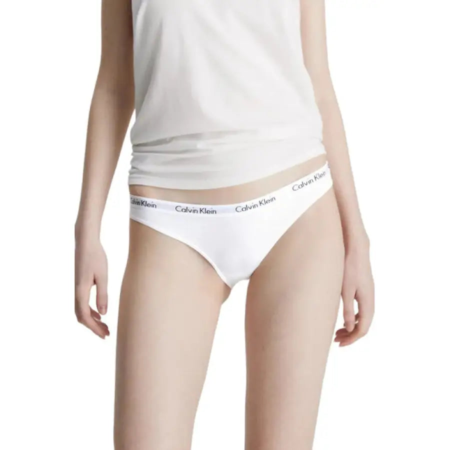 White Calvin Klein women’s briefs with branded waistband in Calvin Klein Underwear collection