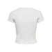 Only Women T-Shirt - White cropped t-shirt with short sleeves and ribbed hem