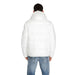 White fluffy Calvin Klein Men Jacket viewed from the back, showcasing its soft texture