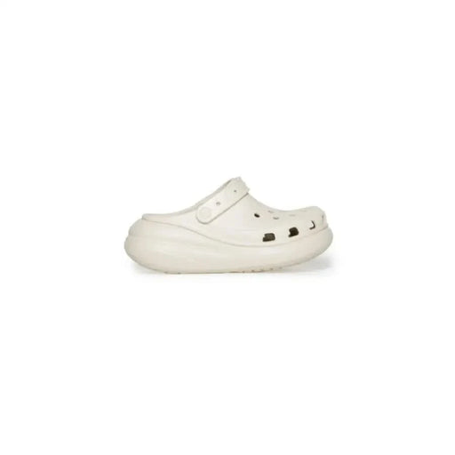 White foam clog-style Crocs Women Sandals with ventilation holes and thick sole