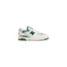 White and green New Balance Men Sneakers featuring a chunky sole for enhanced comfort