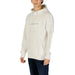 White hooded sweatshirt with minimal text branding from Calvin Klein Jeans for men