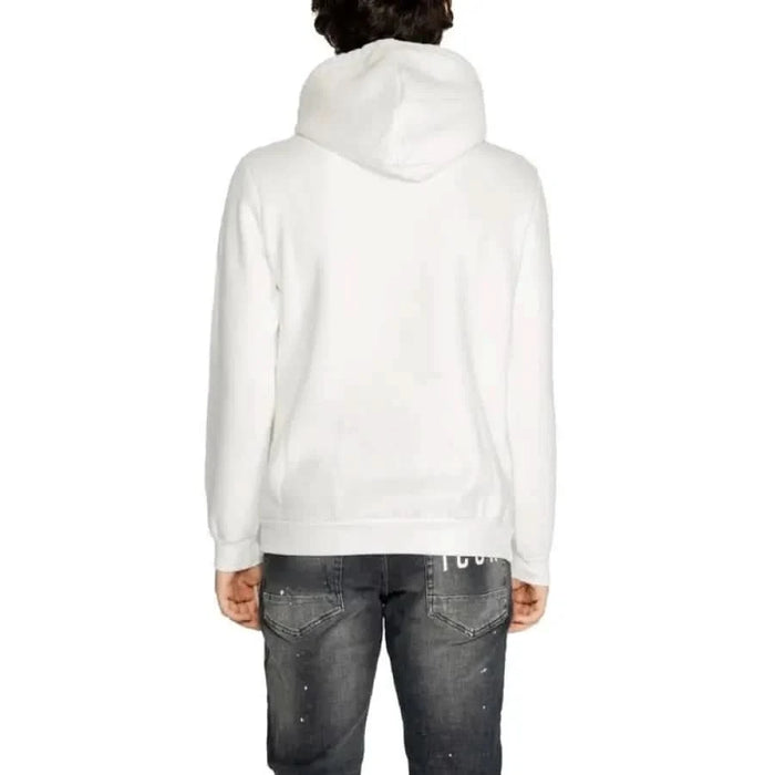 Back view of White Hooded Sweatshirt from the Icon Men Sweatshirts collection