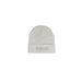 White knit beanie hat with GUESS logo, featured in Guess Women Cap collection