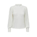 White lace blouse with high neck and puffed sleeves from Jacqueline De Yong Women Top