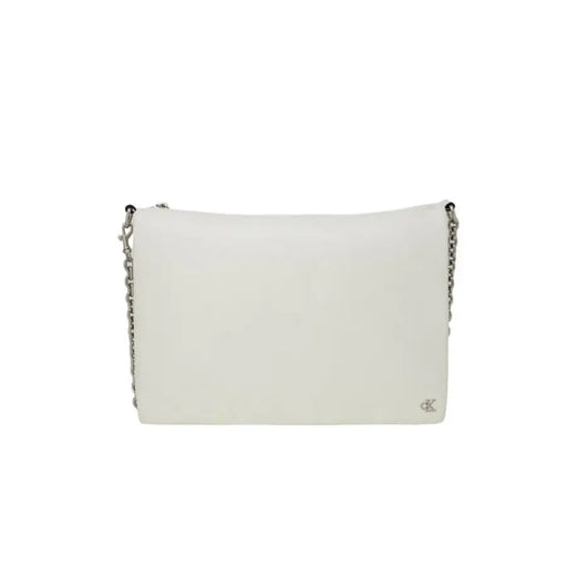 White leather clutch purse with chain strap from Calvin Klein Women Bag collection