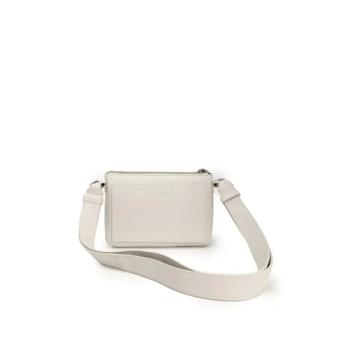 White leather crossbody bag with wide strap from Calvin Klein Jeans for women