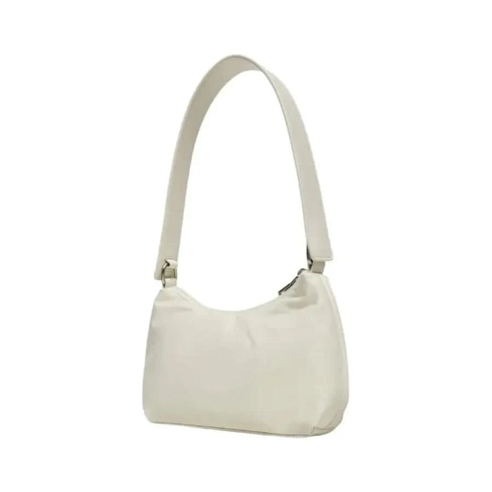 White leather shoulder bag with curved strap from Calvin Klein Jeans Women Bag