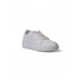 White leather Ea7 Men Sneakers featuring low-top design and lace-up closure